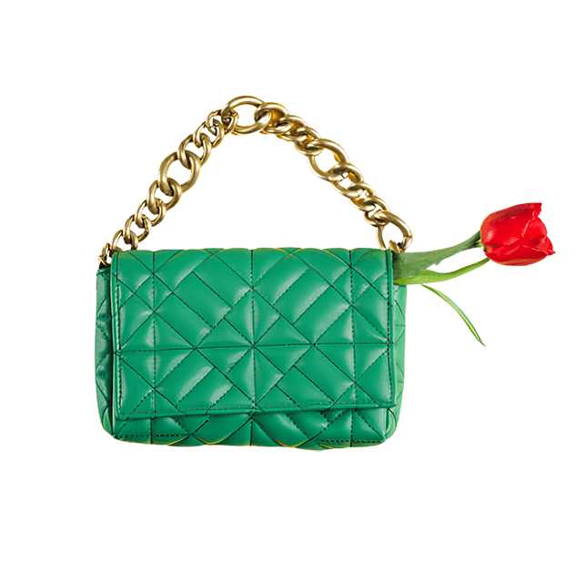 Green Quilted Handbag image